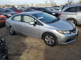 2013 Honda Civic LX с VIN 19XFB2F56DE015280, выставлен на аукционе Copart как лот 79644193 с пробегом 57 161 миль миль и Списание • Salvage title. История ставок и продаж доступна на DreamBid. Изображение 4.
