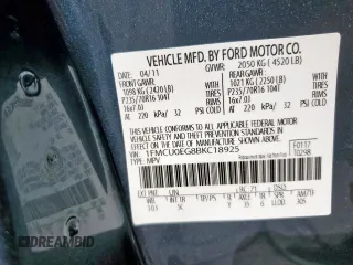 2011 Ford Escape Limited with VIN 1FMCU0EG8BKC18925, listed as a Copart auction lot 58351405 with 170,984 mi miles and Clean title. Bid and sale history available at DreamBid. Image 13.