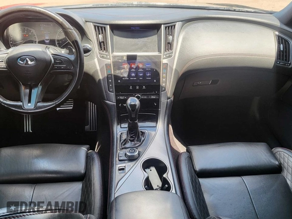 2018 Infiniti Q50 Red Sport 400 with VIN JN1FV7AR0JM481432, listed as a Copart auction lot 66191315 with 90,319 mi miles and Clean title. Bid and sale history available at DreamBid. Image 9.