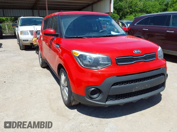 2019 Kia Soul + with VIN KNDJP3A53K7022595, listed as a IAAI auction lot 42045329 with 104,487 mi miles. Bid and sale history available at carsss.com. Image 1.