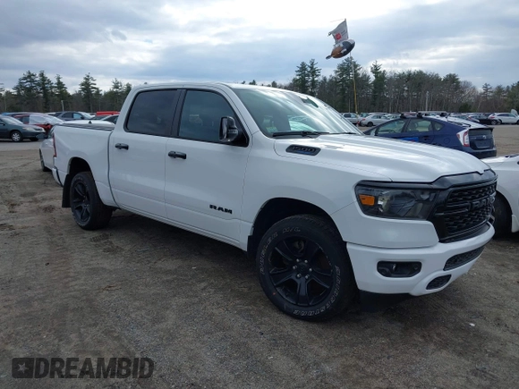 2024 Ram 1500 Big Horn with VIN 1C6SRFFT1RN124465, listed as a IAAI auction lot 41839097 with 24,106 mi miles and . Bid and sale history available at DreamBid. Image 1.