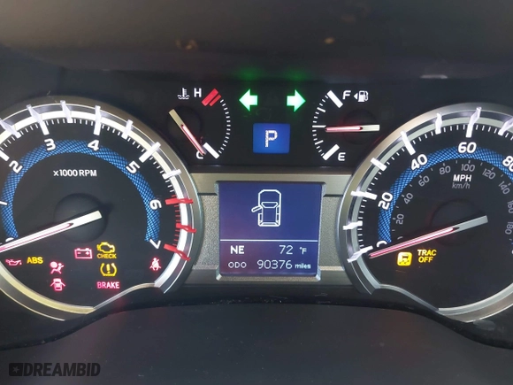 2019 Toyota 4Runner SR5 with VIN JTEBU5JR4K5659014, listed as a IAAI auction lot 41369141 with 90,376 mi miles. Bid and sale history available at carsss.com. Image 7.