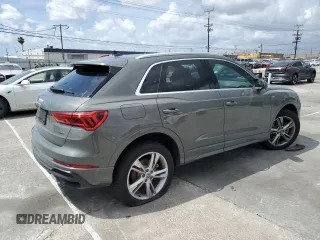 2020 Audi Q3 S line Premium with VIN WA1DECF32L1047366, listed as a Copart auction lot 48927274 with 0 mi miles and Salvage Title. Bid and sale history available at carsss.com. Image 3.