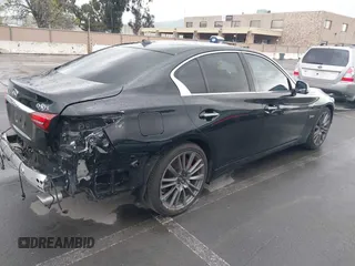 2020 Infiniti Q50 Red Sport 400 with VIN JN1FV7AP2LM630067, listed as a IAAI auction lot 41916706 with 38,786 mi miles and . Bid and sale history available at carsss.com. Image 4.