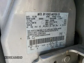 2008 Ford F-250 XL with VIN 1FTSW21558EE21045, listed as a Copart auction lot 61842805 with Not provided miles and Salvage title. Bid and sale history available at DreamBid. Image 12.