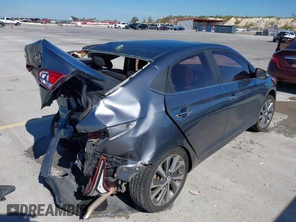 2019 Hyundai Accent Limited with VIN 3KPC34A3XKE069177, listed as a IAAI auction lot 40821291 with 90,855 mi miles. Bid and sale history available at carsss.com. Image 4.