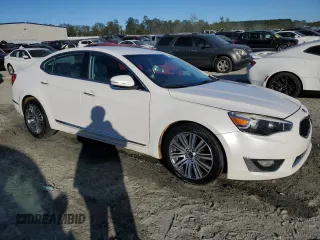 2015 Kia Cadenza Premium with VIN KNALN4D7XF5195059, listed as a Copart auction lot 75495444 with 114,742 mi miles and Salvage Title. Bid and sale history available at carsss.com. Image 4.