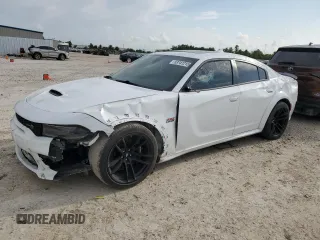 2023 Dodge Charger Scat Pack Widebody with VIN 2C3CDXGJ8PH506369, listed as a Copart auction lot 53741215 with 15,500 mi miles and Salvage Title. Bid and sale history available at carsss.com. Image 1.