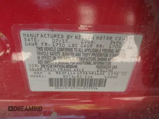 2016 Nissan Versa S z VIN 3N1CN7APXGL803546, wystawiony jako IAAI lot #42305879 z przebiegiem 150 815 mil mil oraz . Historia ofert i sprzedaży dostępna na DreamBid. Obrazek 9.