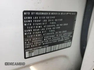 2023 Volkswagen Tiguan S with VIN 3VVRB7AX3PM016983, listed as a Copart auction lot 85617494 with 35,500 mi miles and Salvage title. Bid and sale history available at DreamBid. Image 13.