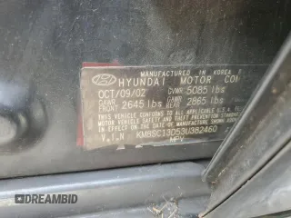 2003 Hyundai Santa Fe GLS with VIN KM8SC13D53U382460, listed as a Copart auction lot 70257874 with 0 mi miles and Salvage Title. Bid and sale history available at carsss.com. Image 12.
