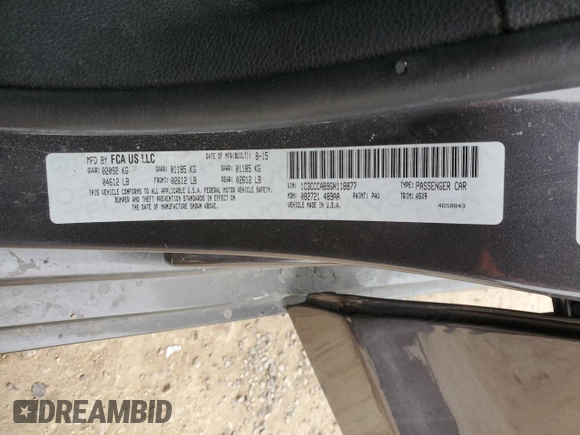 2016 Chrysler 200 Limited with VIN 1C3CCCAB9GN118877, listed as a Copart auction lot 45472475 with 120,199 mi miles and Clean Title. Bid and sale history available at carsss.com. Image 12.