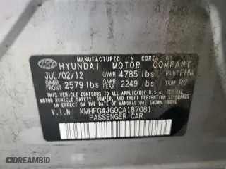 2012 Hyundai Azera with VIN KMHFG4JG0CA187081, listed as a Copart auction lot 73174844 with 137,080 mi miles and Salvage Title. Bid and sale history available at carsss.com. Image 14.