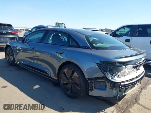 2025 Lucid Air Pure with VIN 50EA1PGA6SA002823, listed as a IAAI auction lot 41840873 with 756 mi miles. Bid and sale history available at carsss.com. Image 3.