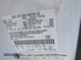 2012 Ford F-150 XL with VIN 1FTFW1EF1CFA43422, listed as a IAAI auction lot 42017180 with 174,553 mi miles. Bid and sale history available at carsss.com. Image 9.