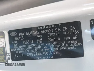 2019 Kia Forte LXS with VIN 3KPF24AD7KE016977, listed as a IAAI auction lot 41802342 with 132,177 mi miles. Bid and sale history available at carsss.com. Image 9.