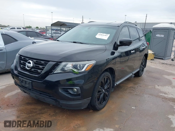 2018 Nissan Pathfinder SV with VIN 5N1DR2MN8JC649677, listed as a IAAI auction lot 41864365 with 104,475 mi miles. Bid and sale history available at carsss.com. Image 2.