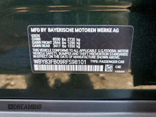 2024 BMW i4 xDrive40 with VIN WBY83FB09RFS98101, listed as a Copart auction lot 54345574 with 209 mi miles and Salvage Title. Bid and sale history available at carsss.com. Image 12.