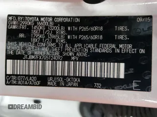 2016 Lexus GX 460 z VIN JTJBM7FX7G5124092, wystawiony jako Copart lot #57300685 z przebiegiem 209 585 mil mil oraz Tytuł czysty. Historia ofert i sprzedaży dostępna na DreamBid. Obrazek 13.