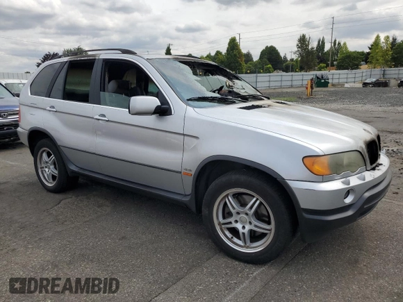 2001 BMW X5 4.4i with VIN WBAFB33581LH21745, listed as a Copart auction lot 67415594 with 0 mi miles and Salvage Title. Bid and sale history available at carsss.com. Image 4.