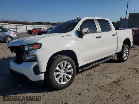 2021 Chevrolet Silverado 1500 Custom with VIN 1GCPYBEK9MZ340181, listed as a Copart auction lot 48616105 with 39,807 mi miles and Salvage Title. Bid and sale history available at DreamBid. Image 1.