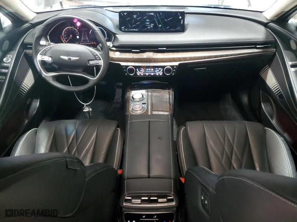 2023 Genesis Electrified G80 with VIN KMTGE4S13PU006070, listed as a Copart auction lot 83849714 with 15,574 mi miles and Clean Title. Bid and sale history available at carsss.com. Image 8.