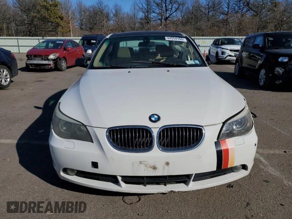 2005 BMW 5 Series 545i with VIN WBANB335X5CN64539, listed as a Copart auction lot 44254165 with 105,852 mi miles and Salvage Title. Bid and sale history available at carsss.com. Image 5.