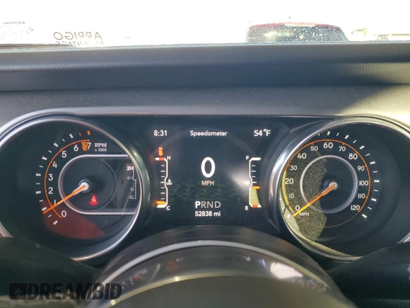 2020 Jeep Wrangler Unlimited Sahara Altitude with VIN 1C4HJXEGXLW292367, listed as a Copart auction lot 88130035 with 52,838 mi miles and Salvage title. Bid and sale history available at DreamBid. Image 9.