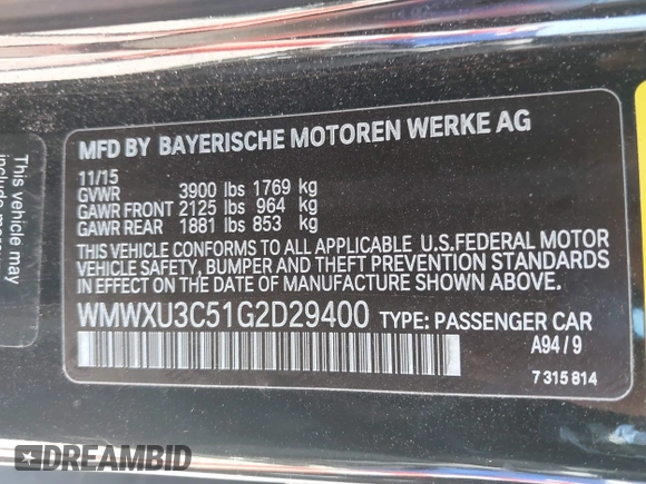 2016 MINI Hardtop 4 Door S z VIN WMWXU3C51G2D29400, wystawiony jako IAAI lot #42064309 z przebiegiem 85 021 mil mil oraz . Historia ofert i sprzedaży dostępna na DreamBid. Obrazek 9.