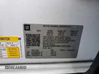 2017 Buick Enclave Leather with VIN 5GAKRBKD5HJ331755, listed as a Copart auction lot 50793895 with 59,695 mi miles and Salvage Title. Bid and sale history available at DreamBid. Image 13.