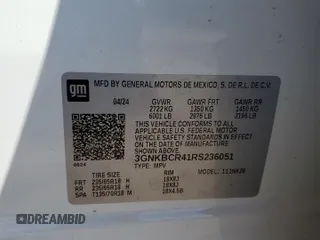2024 Chevrolet Blazer LT with VIN 3GNKBCR41RS236051, listed as a Copart auction lot 56114425 with 18,269 mi miles and Salvage title. Bid and sale history available at DreamBid. Image 12.