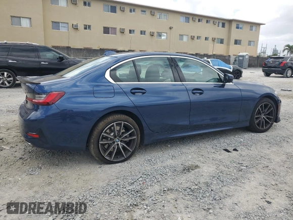 2022 BMW 3 Series 330i with VIN 3MW5R1J05N8C24178, listed as a Copart auction lot 51004985 with 26,665 mi miles and Salvage Title. Bid and sale history available at carsss.com. Image 3.