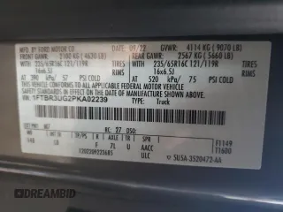 2023 Ford Transit with VIN 1FTBR3UG2PKA02239, listed as a Copart auction lot 82384484 with Not provided miles and Salvage title. Bid and sale history available at DreamBid. Image 14.