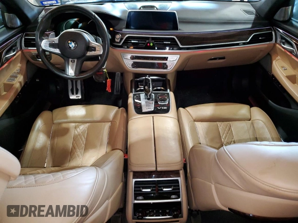 2019 BMW 7 Series M760i xDrive with VIN WBA7H6C50KG615270, listed as a Copart auction lot 59960854 with 42,172 mi miles and Salvage title. Bid and sale history available at DreamBid. Image 8.