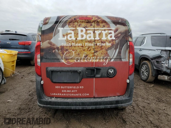 2021 Ram ProMaster City Cargo Tradesman with VIN ZFBHRFAB6M6V30331, listed as a Copart auction lot 47641145 with 42,047 mi miles and Salvage title. Bid and sale history available at DreamBid. Image 6.