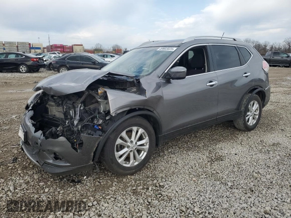 2016 Nissan Rogue SV with VIN KNMAT2MV3GP612157, listed as a Copart auction lot 49903025 with 0 mi miles and Salvage Title. Bid and sale history available at carsss.com. Image 1.