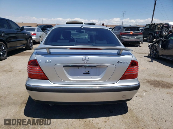 2003 Mercedes-Benz S-Class 4.3L with VIN WDBNG83J43A344741, listed as a Copart auction lot 61529804 with 168,189 mi miles and Salvage Title. Bid and sale history available at carsss.com. Image 6.
