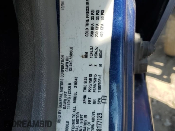 2005 GMC Canyon 1SC SLE Z85 with VIN 1GTCS136358177129, listed as a Copart auction lot 47018985 with 228,874 mi miles and Salvage Title. Bid and sale history available at carsss.com. Image 14.