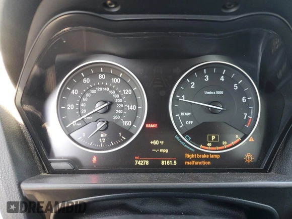 2015 BMW 2 Series 228i with VIN WBA1F9C52FVW98473, listed as a Copart auction lot 46229703 with 74,278 mi miles. Bid and sale history available at carsss.com. Image 9.