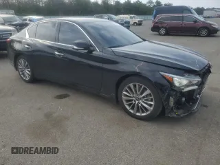 2023 Infiniti Q50 Luxe z VIN JN1EV7BR9PM540514, wystawiony jako Copart lot #60276265 z przebiegiem 19 824 mil mil oraz Szkoda całkowita • Salvage title. Historia ofert i sprzedaży dostępna na DreamBid. Obrazek 4.