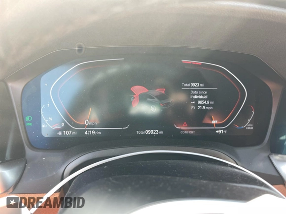 2023 BMW 4 Series 430i with VIN WBA53AP02PCL22461, listed as a Copart auction lot 75339224 with 9,923 mi miles and Salvage title. Bid and sale history available at DreamBid. Image 9.