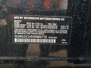 2017 BMW X6 xDrive35i z VIN 5UXKU2C54H0N84719, wystawiony jako Copart lot #55961065 z przebiegiem 56 452 mil mil oraz Szkoda całkowita • Salvage title. Historia ofert i sprzedaży dostępna na DreamBid. Obrazek 13.
