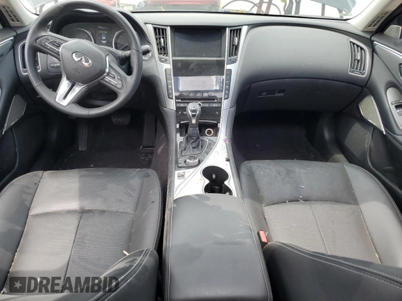 2023 Infiniti Q50 Luxe with VIN JN1EV7BR0PM543687, listed as a Copart auction lot 56933645 with 17,186 mi miles and Salvage title. Bid and sale history available at DreamBid. Image 8.
