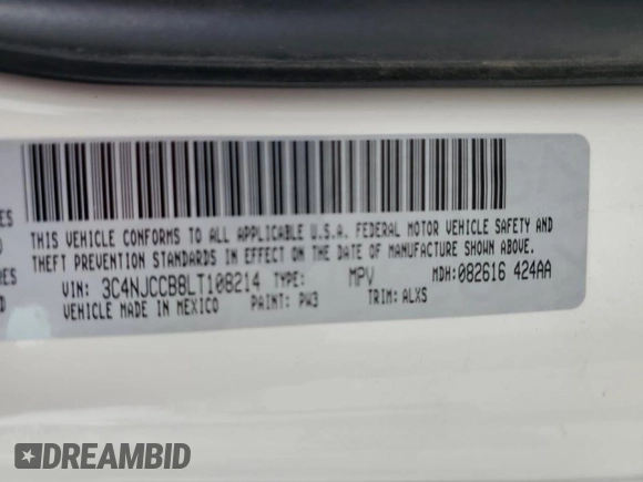 2020 Jeep Compass Limited with VIN 3C4NJCCB8LT108214, listed as a Copart auction lot 58131145 with 90,445 mi miles and Clean title. Bid and sale history available at DreamBid. Image 13.