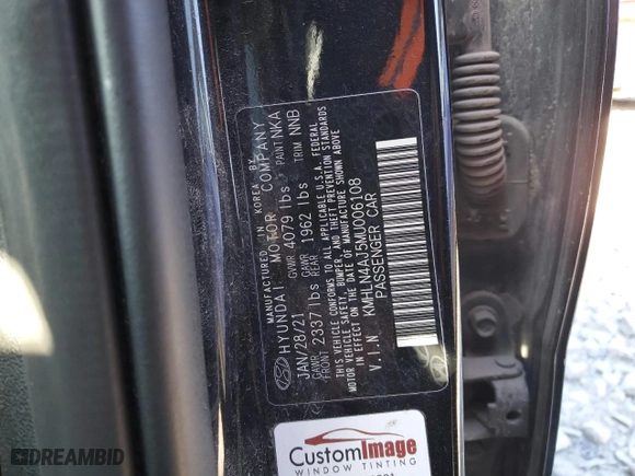 2021 Hyundai Elantra Hybrid Limited with VIN KMHLN4AJ5MU006108, listed as a Copart auction lot 82305844 with 67,757 mi miles and Non Repairable. Bid and sale history available at carsss.com. Image 12.