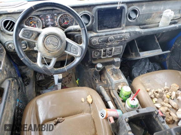 2021 Jeep Gladiator Overland with VIN 1C6HJTFG7ML585693, listed as a Copart auction lot 53058485 with 47,804 mi miles and Salvage title. Bid and sale history available at DreamBid. Image 8.