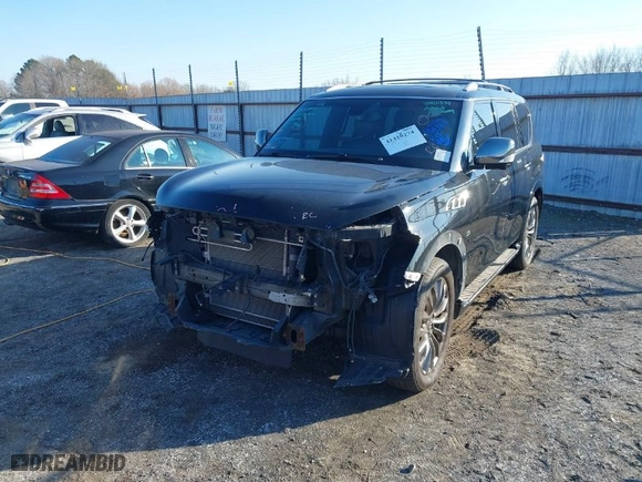 2015 Infiniti QX80 with VIN JN8AZ2NE4F9084990, listed as a IAAI auction lot 41410274 with 156,367 mi miles. Bid and sale history available at carsss.com. Image 6.