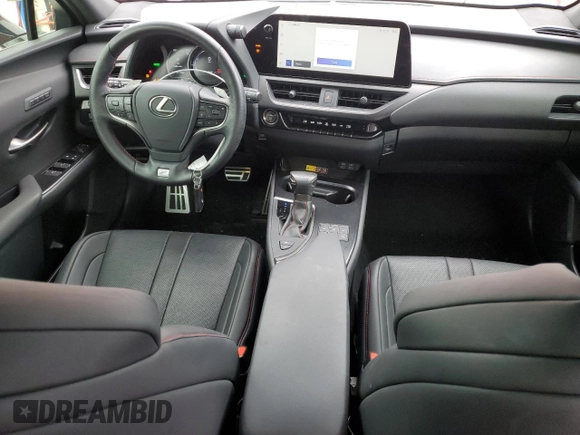2023 Lexus UX 250h F Sport with VIN JTHR6JBHXP2143632, listed as a Copart auction lot 86048654 with 29,481 mi miles and Salvage title. Bid and sale history available at DreamBid. Image 8.