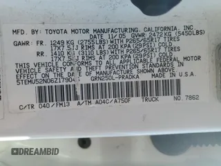 2006 Toyota Tacoma с VIN 5TEMU52N06Z179046, выставлен на аукционе Copart как лот 61205755 с пробегом 101 027 миль миль и Списание • Salvage title. История ставок и продаж доступна на DreamBid. Изображение 13.