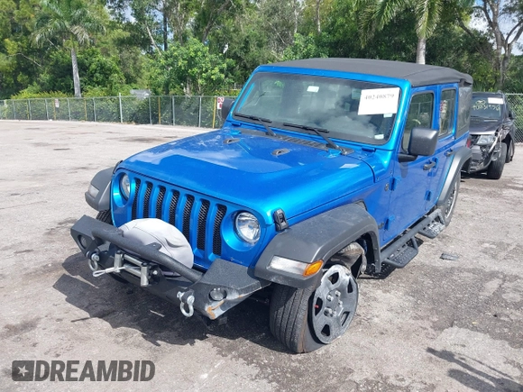 2022 Jeep Wrangler Unlimited Sport with VIN 1C4HJXDG3NW117155, listed as a IAAI auction lot 40240879 with 36,323 mi miles and . Bid and sale history available at DreamBid. Image 17.